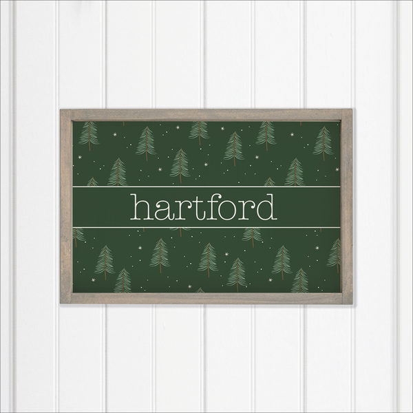 Personalized Evergreen Christmas Tree Wall Art