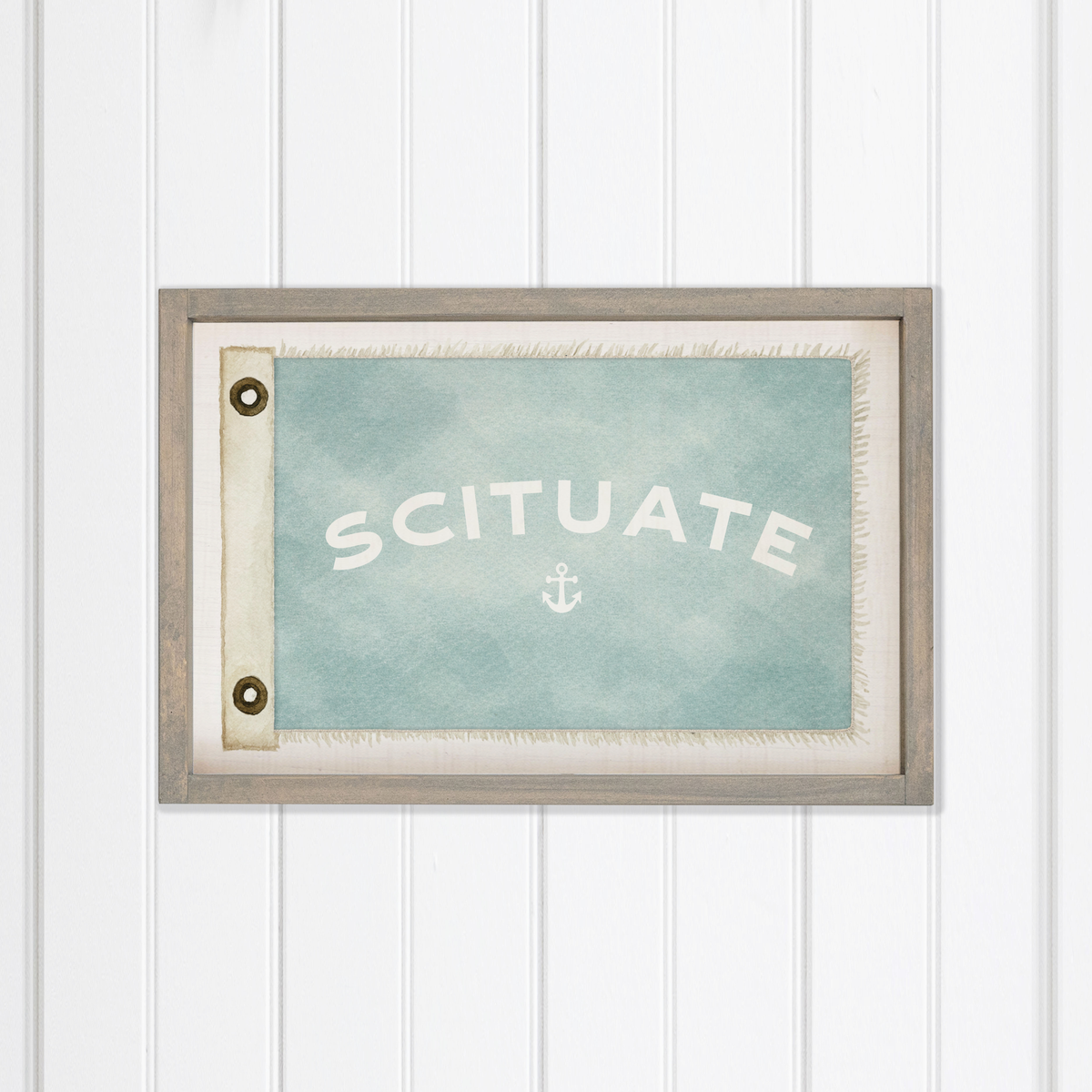 Anchor Vintage Flag Personalized Rectangle Wall Art