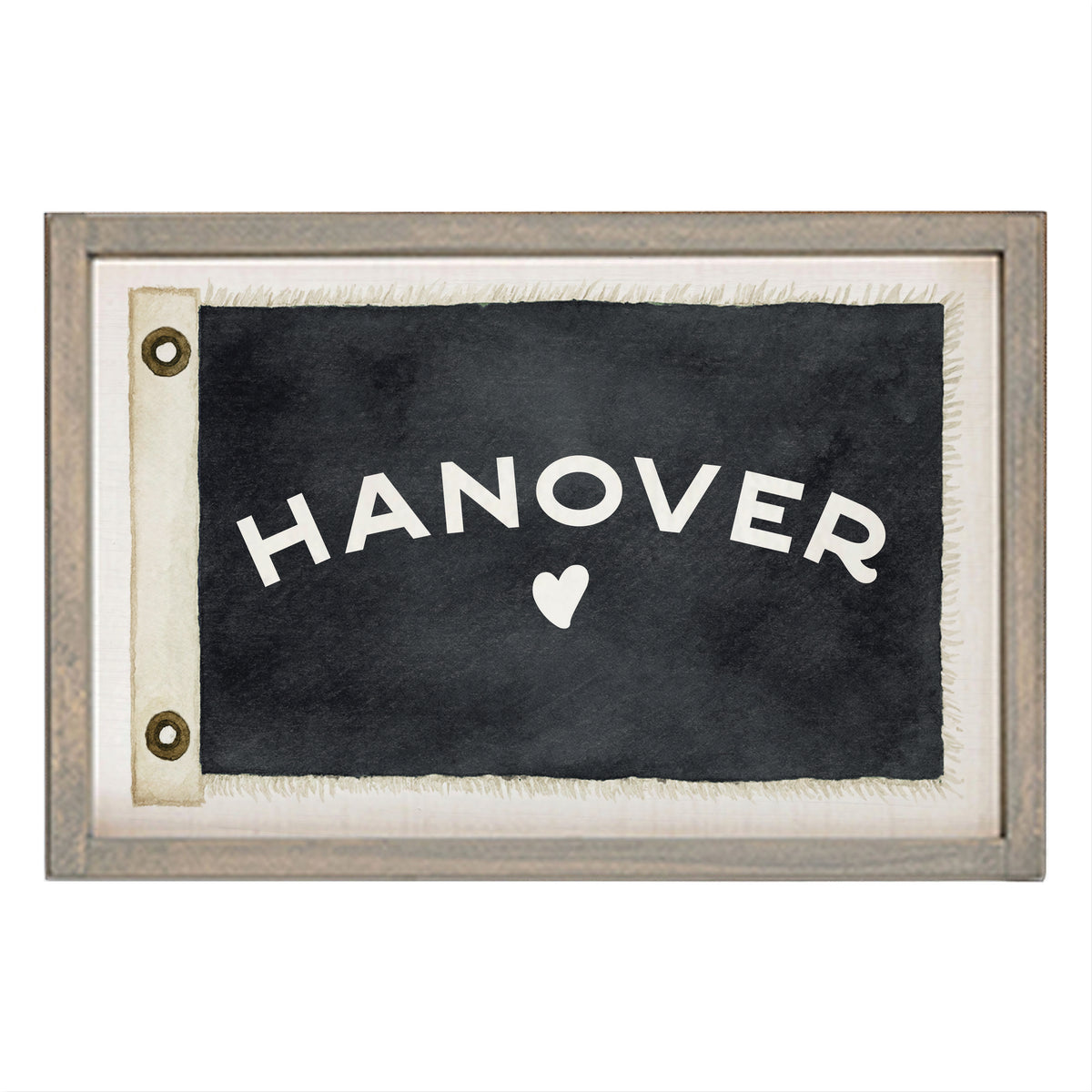 Heart Vintage Flag Personalized Rectangle Wall Art
