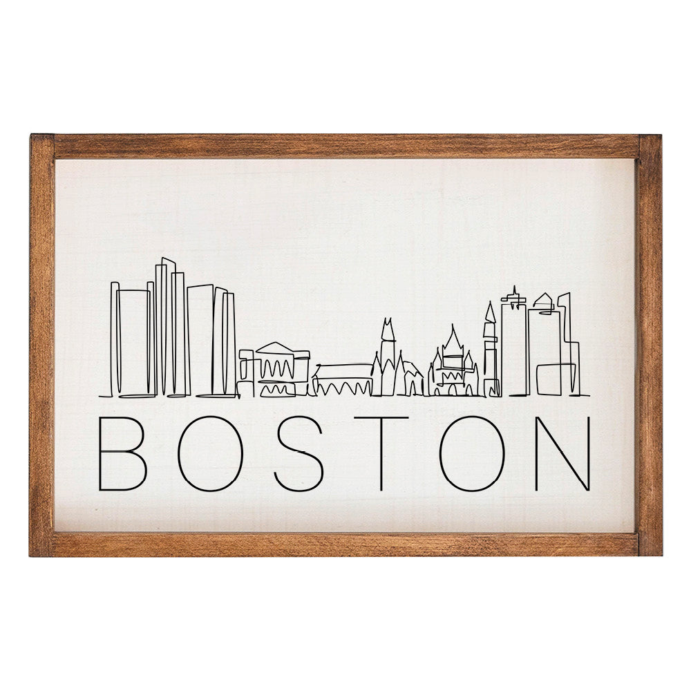 Boston Line Art Wall Art