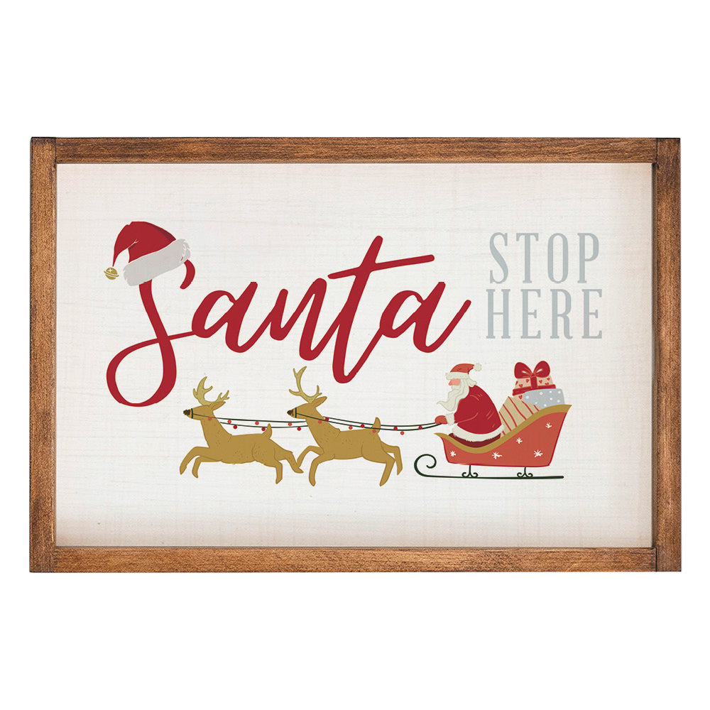 Santa Stop Here Wall Art