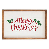 Merry Christmas Holly Leaves Wall Art