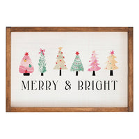 Merry & Bright Festive Christmas Trees Wall Art