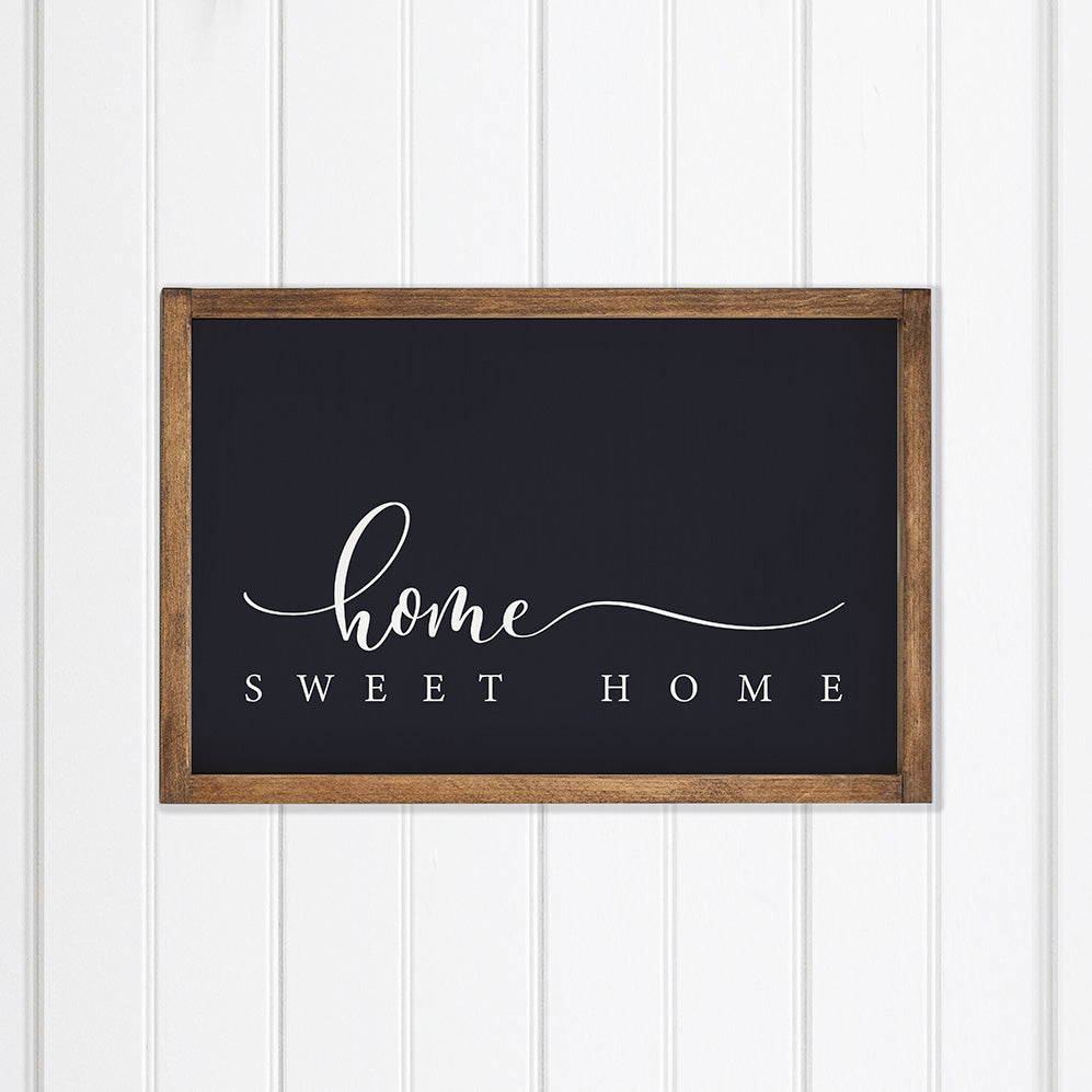 Dark Navy and White Home Sweet Home Wall Art