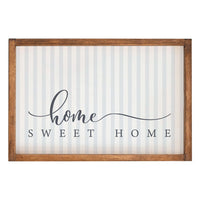 Blue and White Striped Home Sweet Home Wall Art