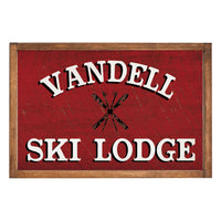 Red Ski Lodge Personalized Wall Art
