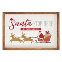 Santa Stop Here Personalized Wall Art
