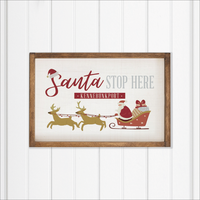 Personalized Santa Stop Here Wall Art