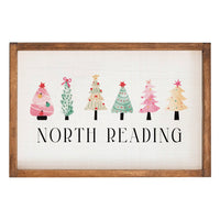 Merry & Bright Festive Christmas Trees Personalized Wall Art