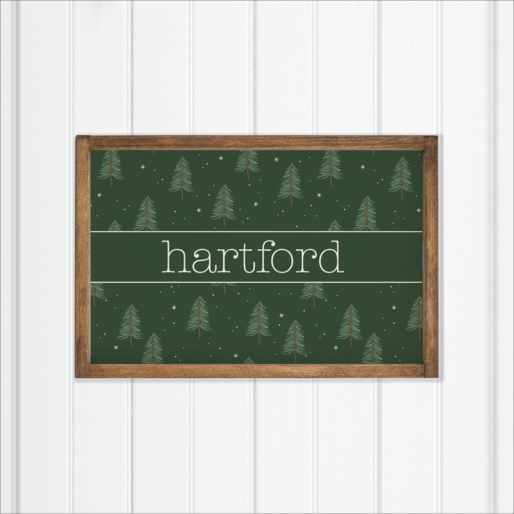 Personalized Evergreen Christmas Tree Wall Art