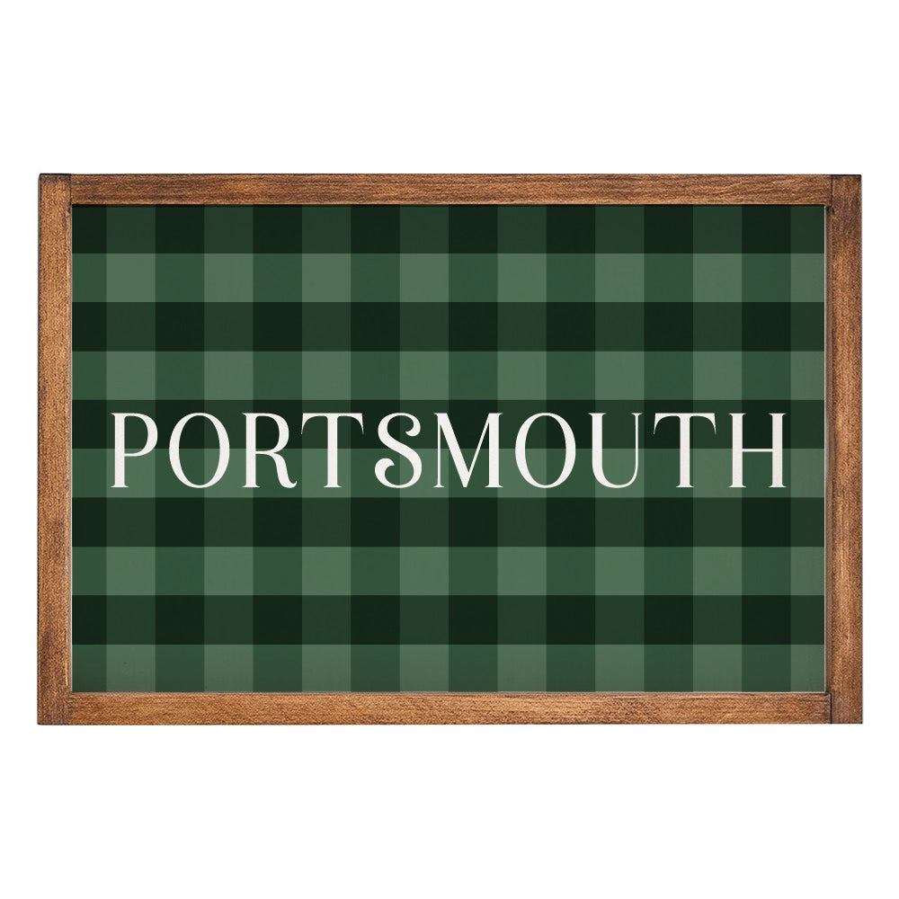 Green Plaid Personalized Wall Art