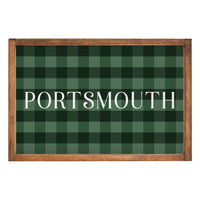 Green Plaid Personalized Wall Art