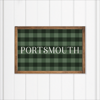 Personalized Green Plaid Wall Art