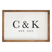 Initials EST Personalized Wooden Wall Art