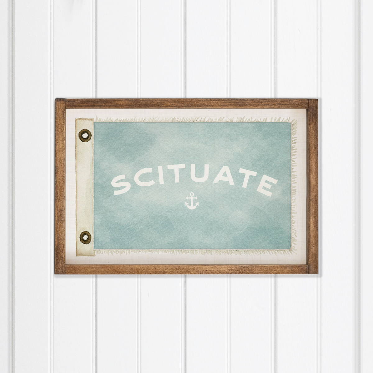 Anchor Vintage Flag Personalized Rectangle Wall Art