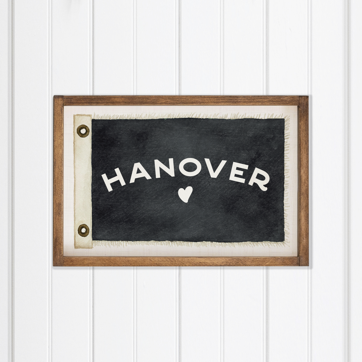 Heart Vintage Flag Personalized Rectangle Wall Art