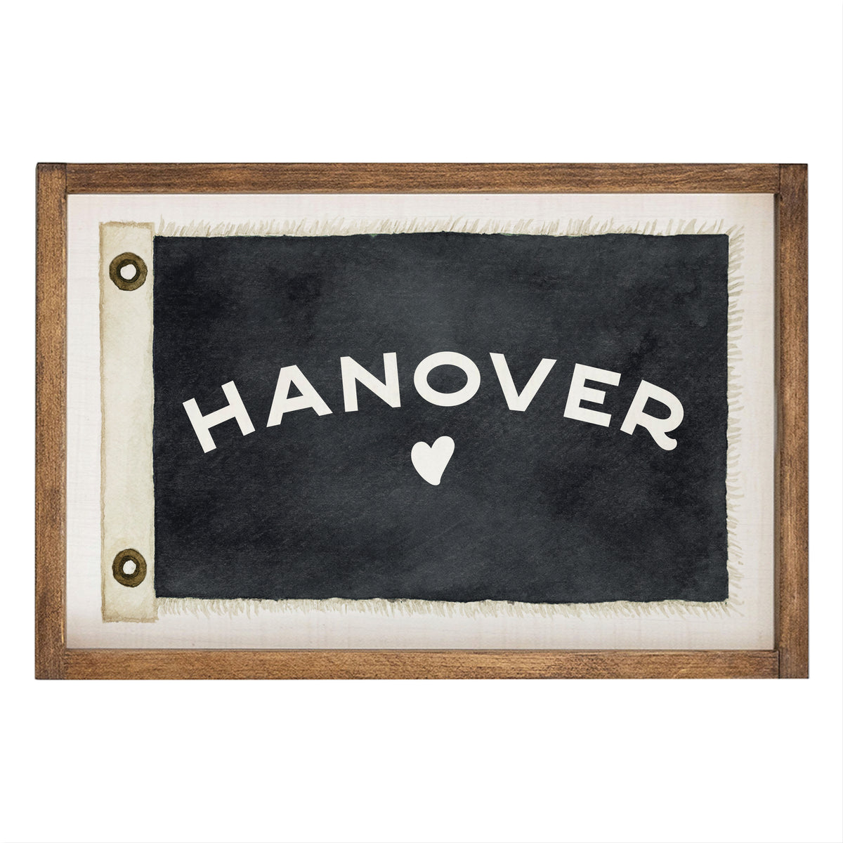 Heart Vintage Flag Personalized Rectangle Wall Art