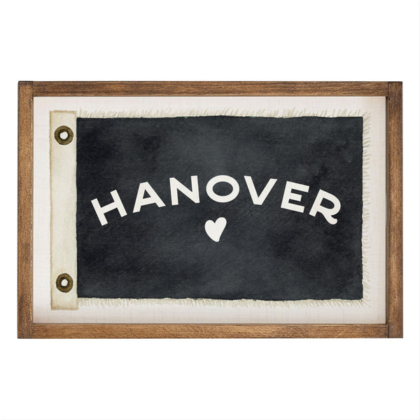 Heart Vintage Flag Personalized Rectangle Wall Art