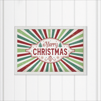 Merry Christmas Festive Stripe Wall Art