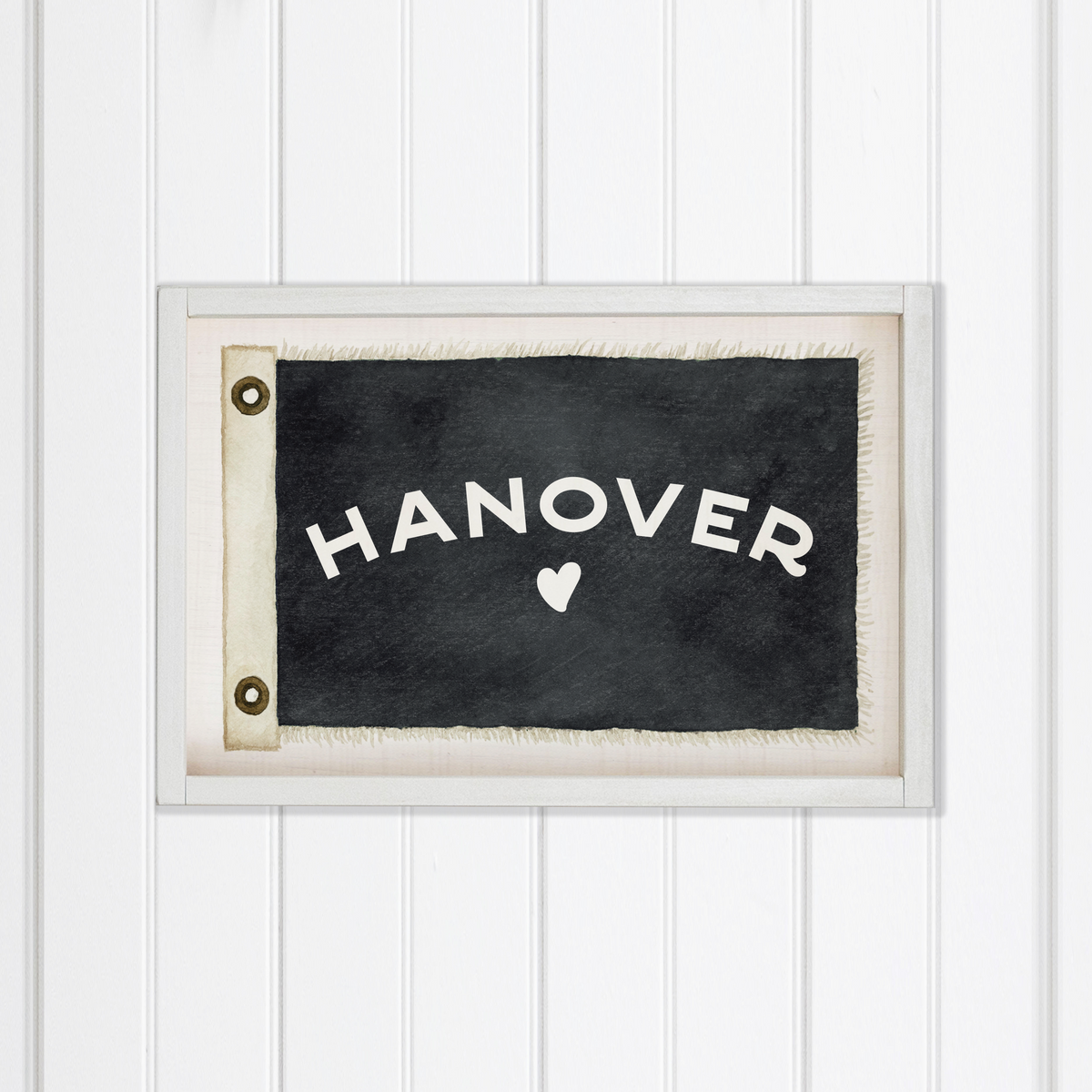 Heart Vintage Flag Personalized Rectangle Wall Art