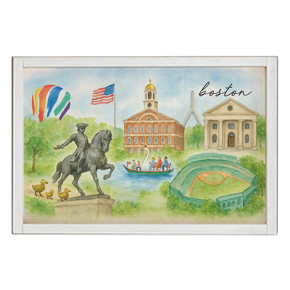 Boston Landmark Watercolor Wall Art