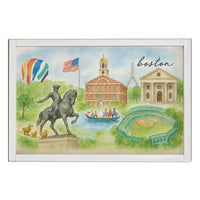 Boston Landmark Watercolor Wall Art