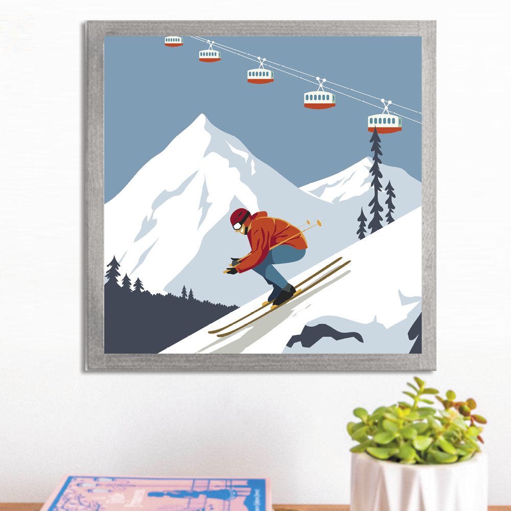 Bluebird Ski Day Wall Art