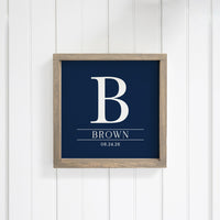 Initial Navy Personalized Wall Art