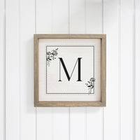 Classic Floral Initial Personalized Wall Art