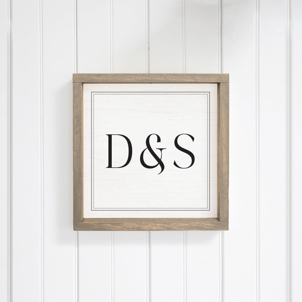 Initials Square Personalized Wall Art