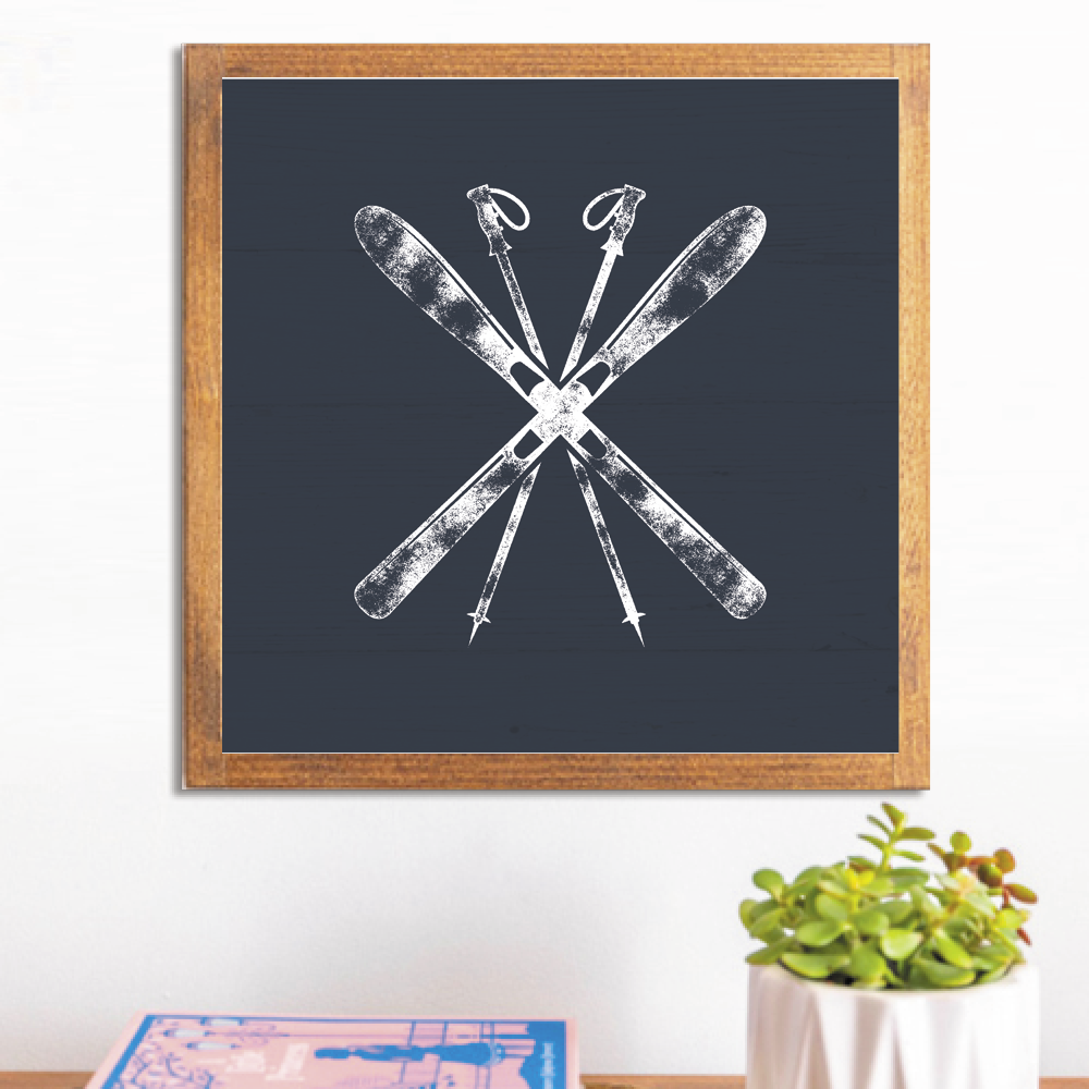 Navy Blue Ski Wall Art