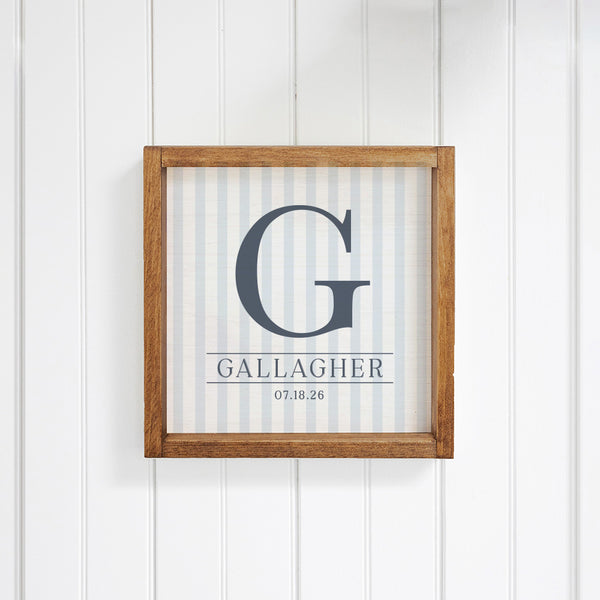 Initial Striped Personalized Wall Art