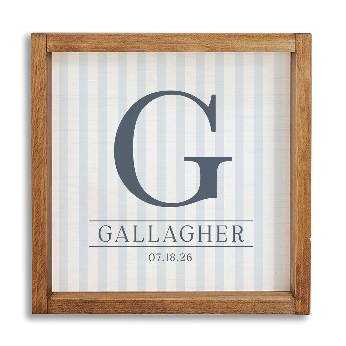 Custom Initial Striped Personalized Wall Art