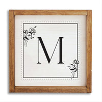 Classic Floral Initial Personalized Wall Art