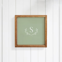 Single Letter Green Personalized Wall Art