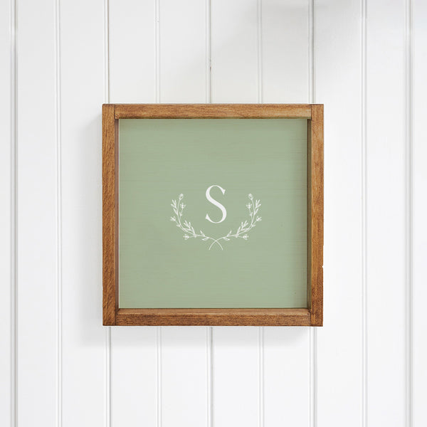 Single Letter Green Personalized Wall Art