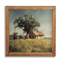 Farmhouse Tree Landscape Wall Art 16" x 16"
