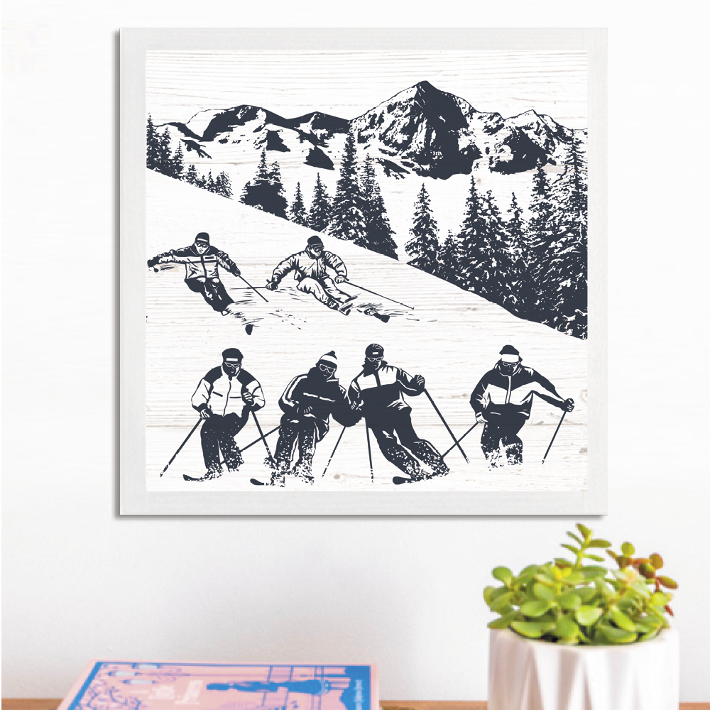 Retro Ski Run Wall Art