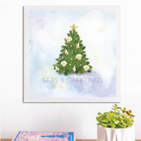 Coastal Christmas Evergreen Tree Wall Art