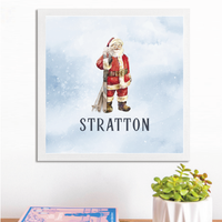 Personalized Vintage Ski Santa Wall Art