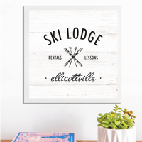 Personalized Ski Lodge Rentals Lessons Wall Art