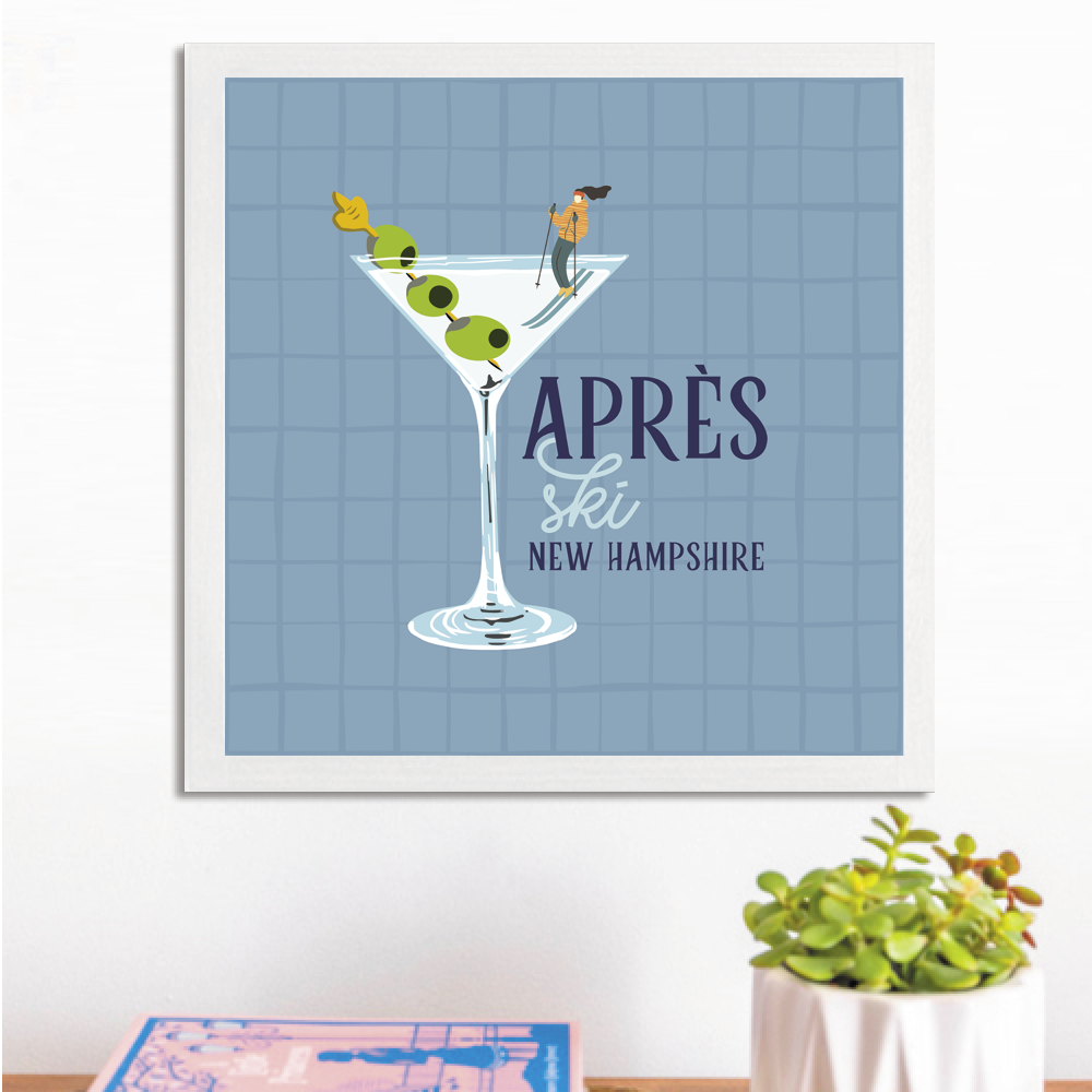 Personalized Apres Ski Martini Wall Art