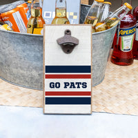 Go Pats Stripes Bottle Opener