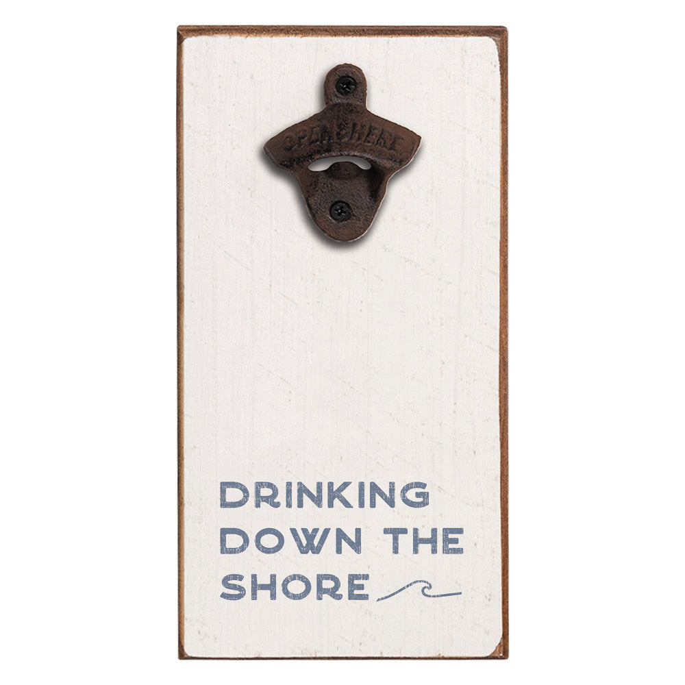 Drinking Down the Shore White Bottle Opener