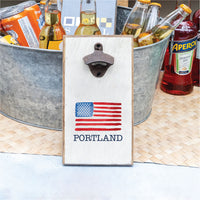 American Watercolor Flag Personalized Bottle Opener