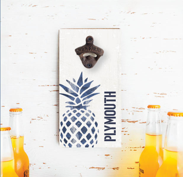 Personalized Indigo Pineapple Bottle Opener