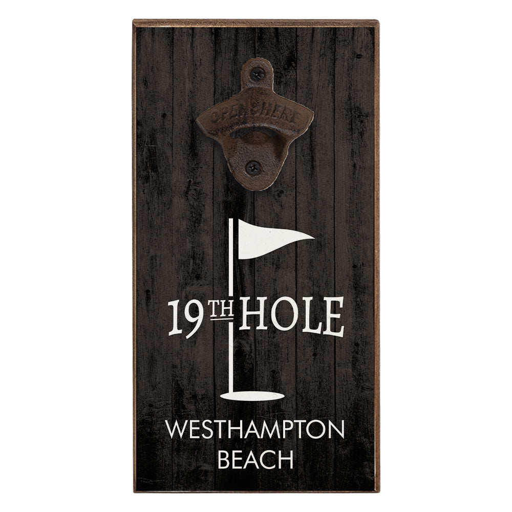 Two Lines 19th Hole Personalized Bottle Opener