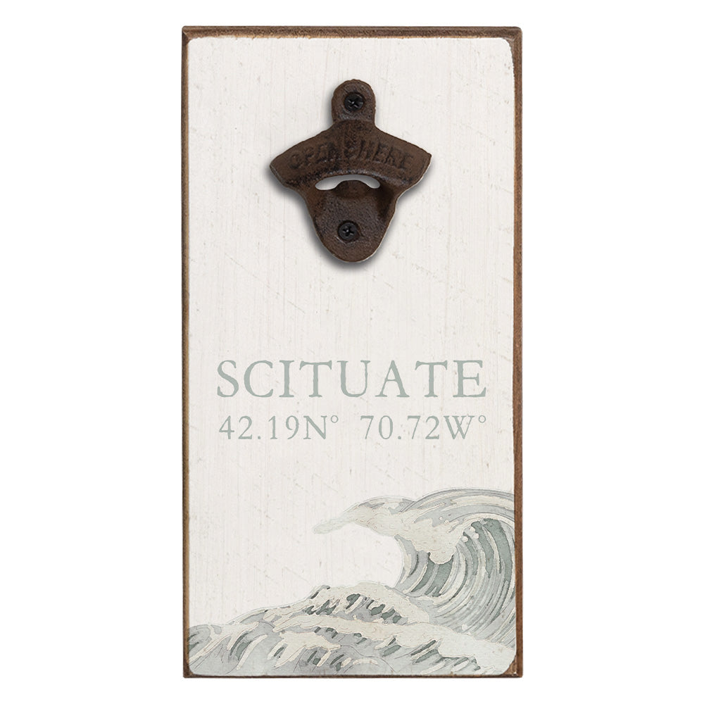 Two Line Wave Sea Personalized Bottle Opener