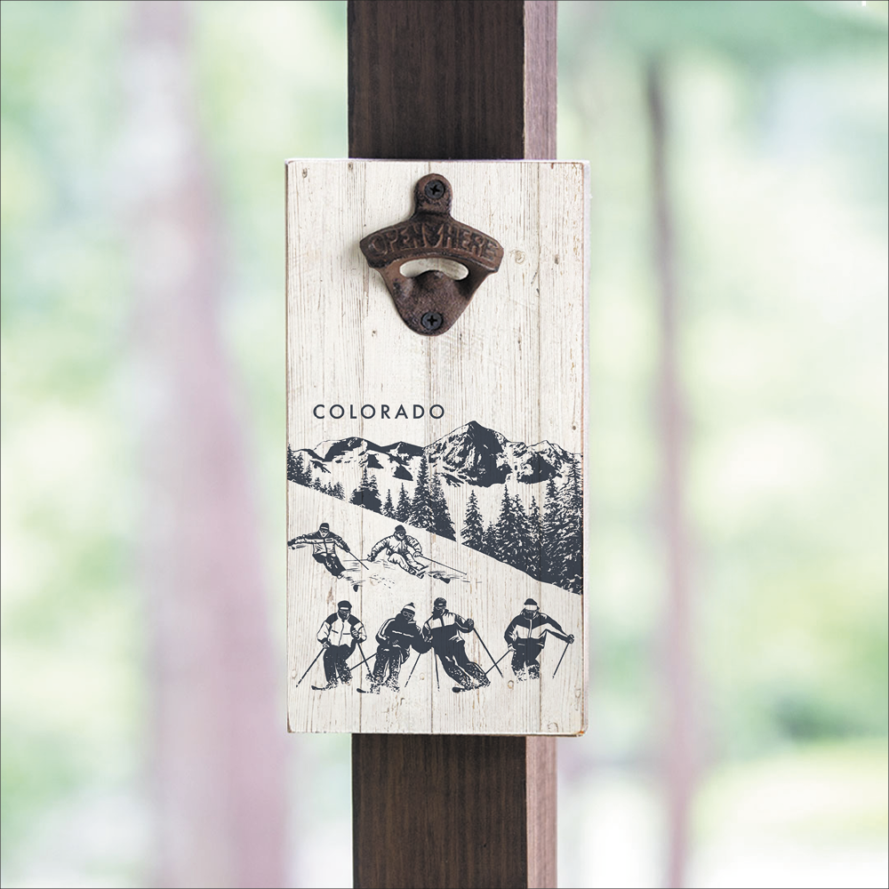 Personalized Retro Ski Run Bottle Opener