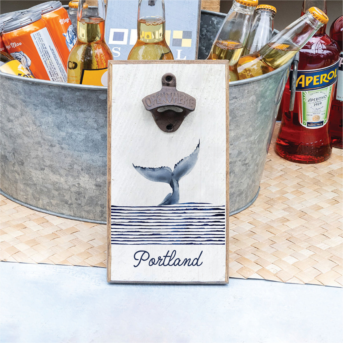Whale Tail Personalized Bottle Opener